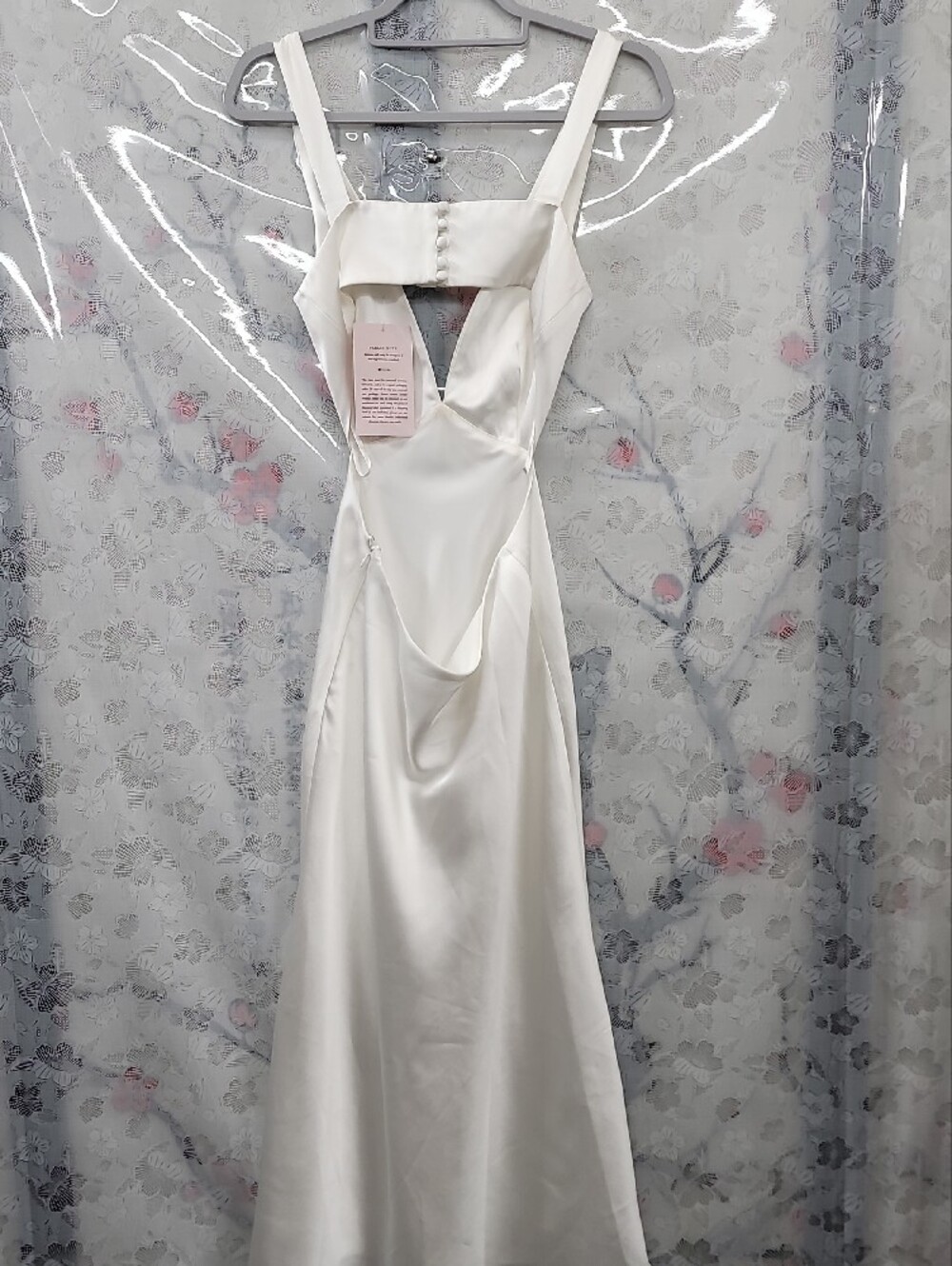 Sachin & Babi NWT Sierra V-Neck Cutout Satin Midi Dress Size 2 Ivory White - Picture 8 of 12